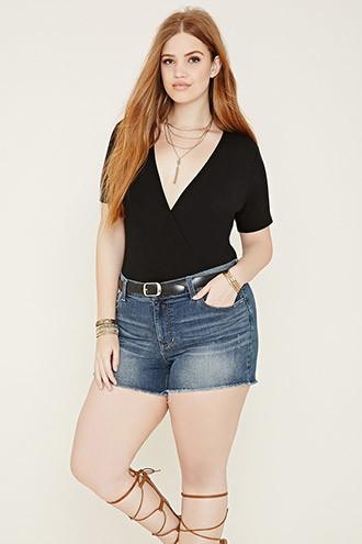 Forever21 Plus Women's  Plus Size Denim Cutoffs