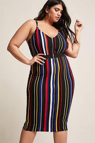 Forever21 Plus Size Textured Stripe Skirt