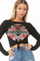 Forever21 Good Vibes Crop Top
