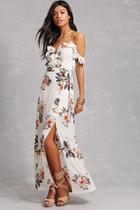 Forever21 Floral Open-shoulder Maxi Dress