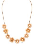Forever21 Gold & Cream Flower Statement Necklace