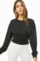 Forever21 Long Sleeve Shirred-waist Top