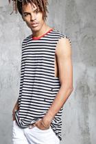 Forever21 Striped Longline Muscle Tee