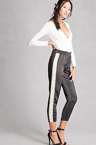 Forever21 Contrast-stripe Satin Pants