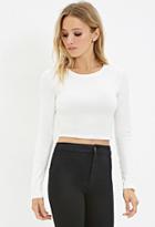Forever21 Women's  Cotton-blend Crop Top (ivory)