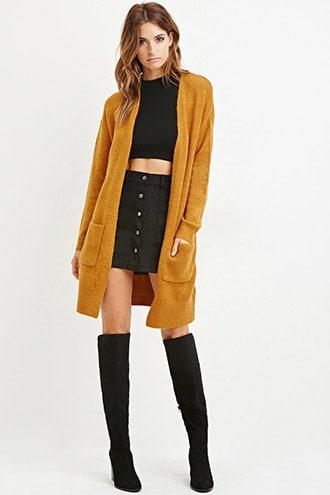 Forever21 Contemporay Open-front Longline Cardigan