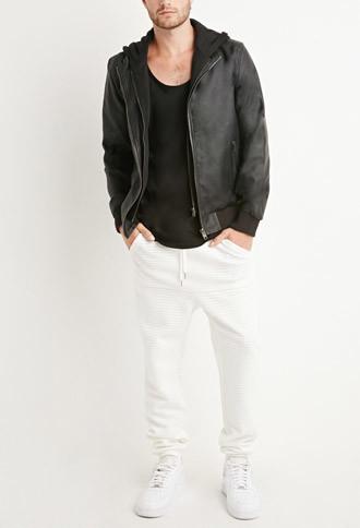 21 Men Perforated Kangaroo Pocket Sweatpants