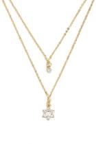 Forever21 Faux Gem Flower Layered Pendant Necklace