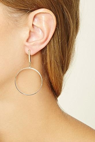Forever21 Gold Drop Hoop Earrings