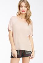 Forever21 Contemporary Chiffon-paneled Front Dolman Top