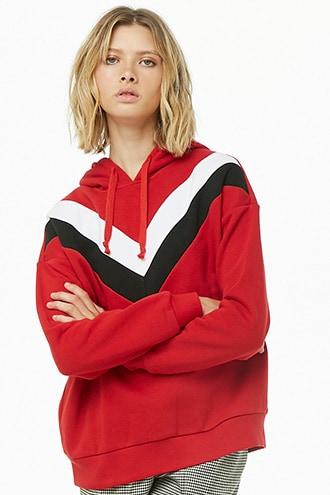 Forever21 Fleece Chevron Hoodie