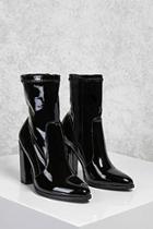 Forever21 Patent Faux Leather Sock Boots