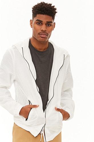 Forever21 Striped Zip-front Windbreaker