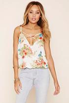 Forever21 Women's  Floral Surplice Cami Top
