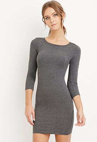 Forever21 Women's  Classic Midi Dress (charcoal Heather)