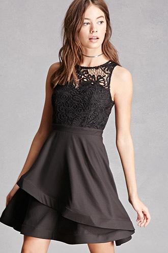 Forever21 Crochet Flounced Mini Dress