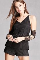 Forever21 Crochet Knit Top & Shorts Set