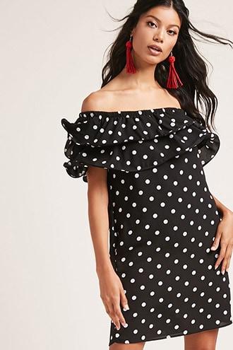 Forever21 Polka Dot Tiered Flounce Dress