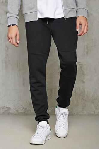 21 Men Men's  Contrast Zip-front Joggers