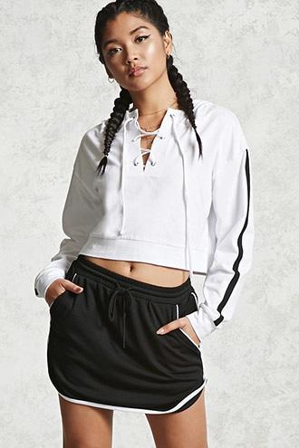 Forever21 Mesh Dolphin-hem Mini Skirt