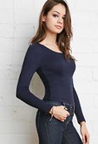 Forever21 Women's  Classic Ribbed Top (navy)