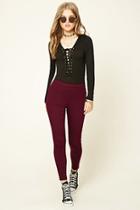Forever21 Women's  Plum Stretch-fit Skinny Jeans