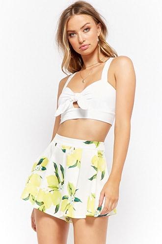 Forever21 High-rise Lemon Print Shorts