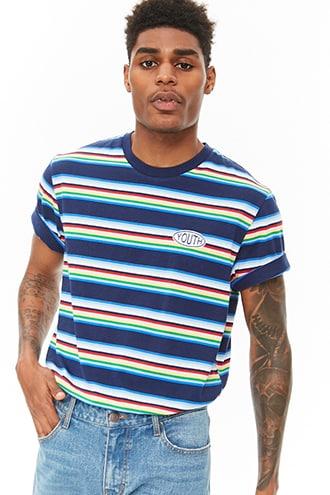Forever21 Youth Patch Striped Tee
