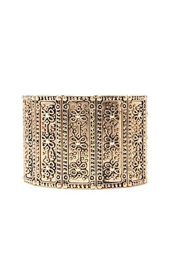 Forever21 Antique Gold Flower Stretch Bracelet