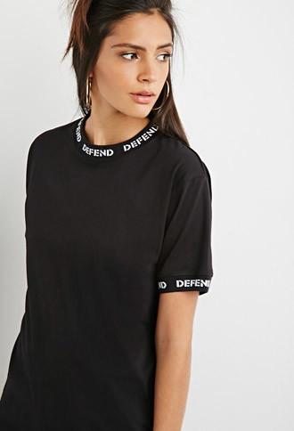 Forever21 Defend Paris Graphic Trim Tee