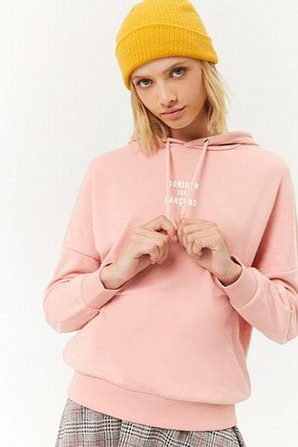 Forever21 French Terry Bonjour Les Garcons Hoodie