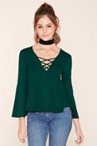 Forever21 Women's  Emerald Crisscross-front Top