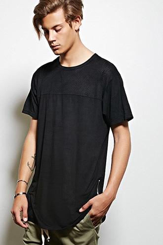 21 Men Men's  Black Victorious Faux Suede Tee