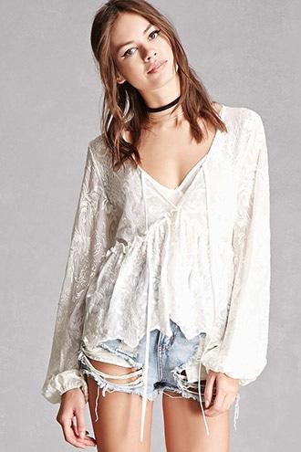 Forever21 Lace Peplum Top