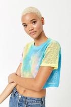 Forever21 Cropped Tie-dye Mesh Tee
