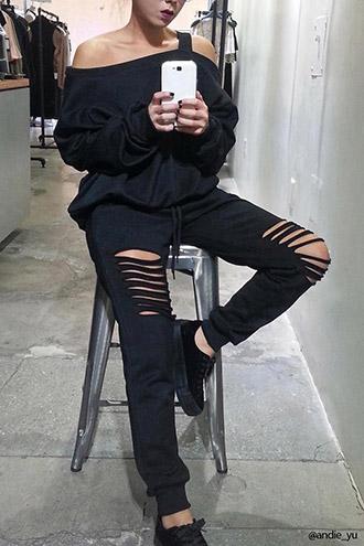 Forever21 Ladder-cutout Sweatpants