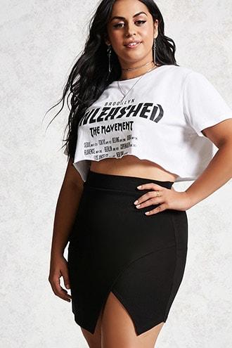 Forever21 Plus Size Asymmetrical Hem Skirt