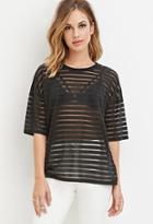 Forever21 Boxy Shadow-stripe Top