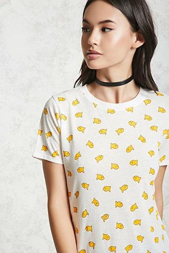 Forever21 Goldfish Print Tee