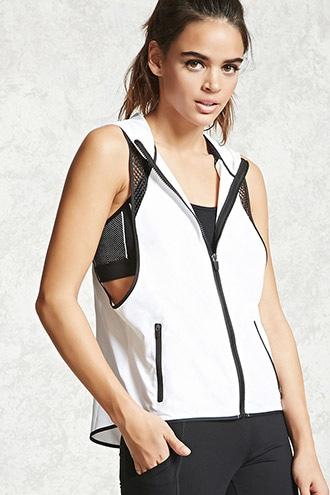 Forever21 Active Mesh Hooded Vest