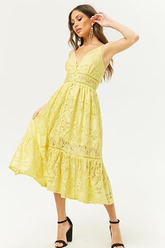 Forever21 Lace Button-front Midi Dress