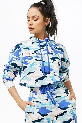 Forever21 Juicy Couture Hooded Camo Sweatshirt
