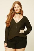 Forever21 Plus Women's  Plus Size V-neck Sweater