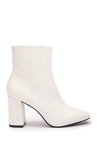 Forever21 Faux Leather Block Heel Boots