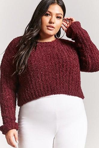 Forever21 Plus Size Fuzzy Boucle Knit Sweater