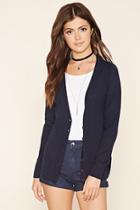 Forever21 Women's  Navy Cotton-blend Cardigan