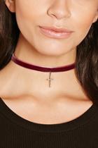 Forever21 Faux Suede Cross Choker