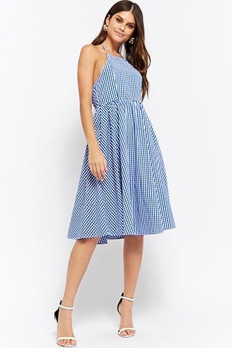 Forever21 Gingham Self-tie Halter Dress
