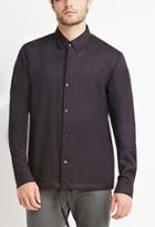 21 Men Collared Pinstripe Drawstring Shirt