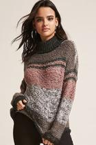 Forever21 Noisy May Open-knit Colorblock Turtleneck Sweater